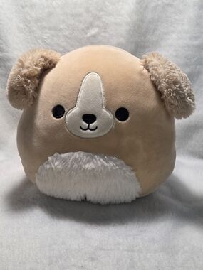 STEVON Squishmallows 8" Tan Brown Dog White Belly Fluffy Ears Stuffed Toy